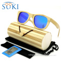 Wholesale custom High quality lasered logo polarized natural bamboo wooden sunglasses
